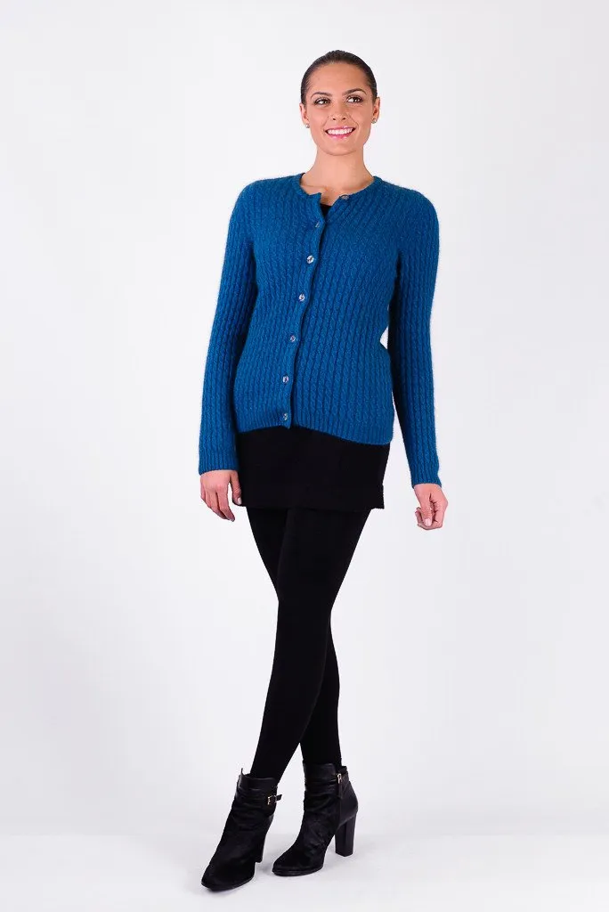 Possum Merino Cable Cardigan with Buttons