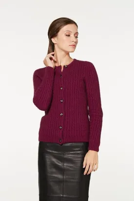 Possum Merino Cable Cardigan with Buttons