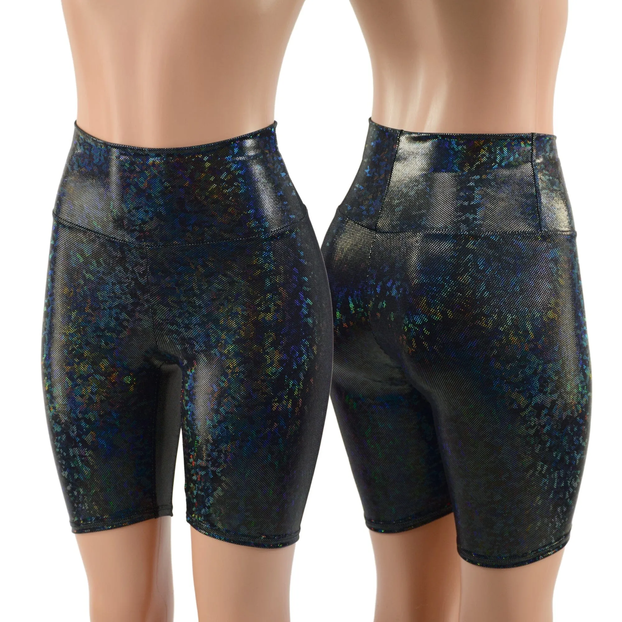 Ready To Ship Black Kaleidoscope Bike Shorts