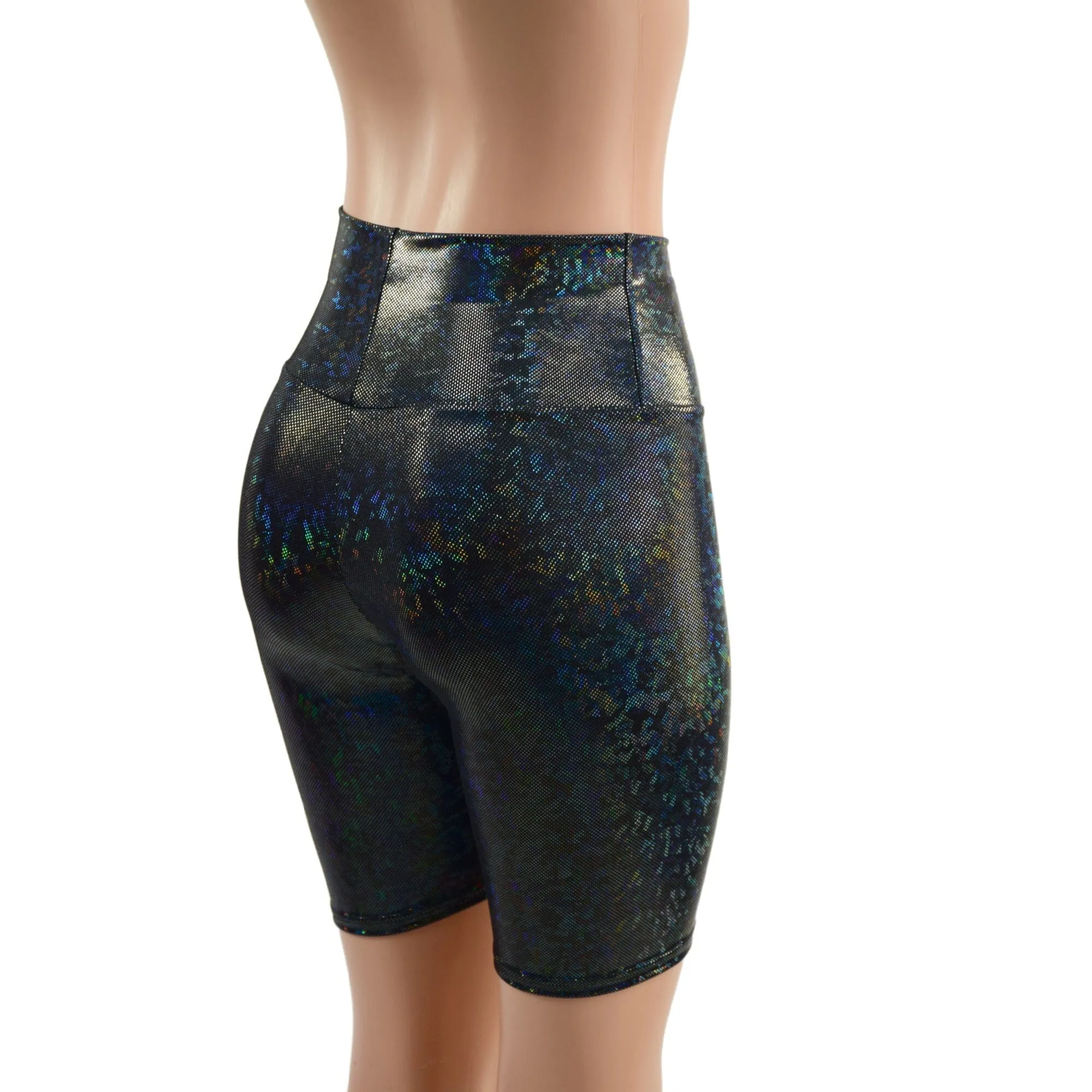Ready To Ship Black Kaleidoscope Bike Shorts