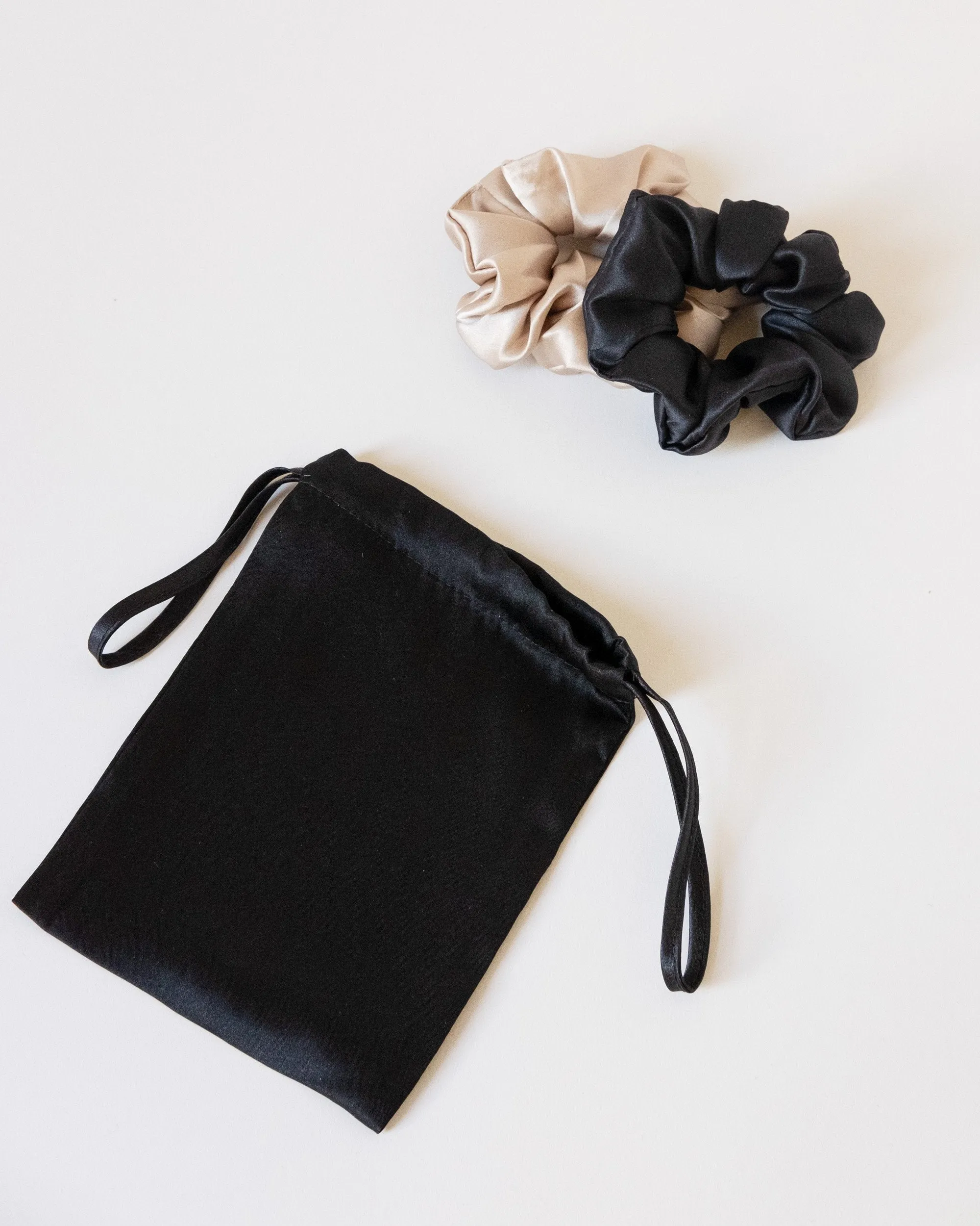 Recycled Silk Scrunchie Duo