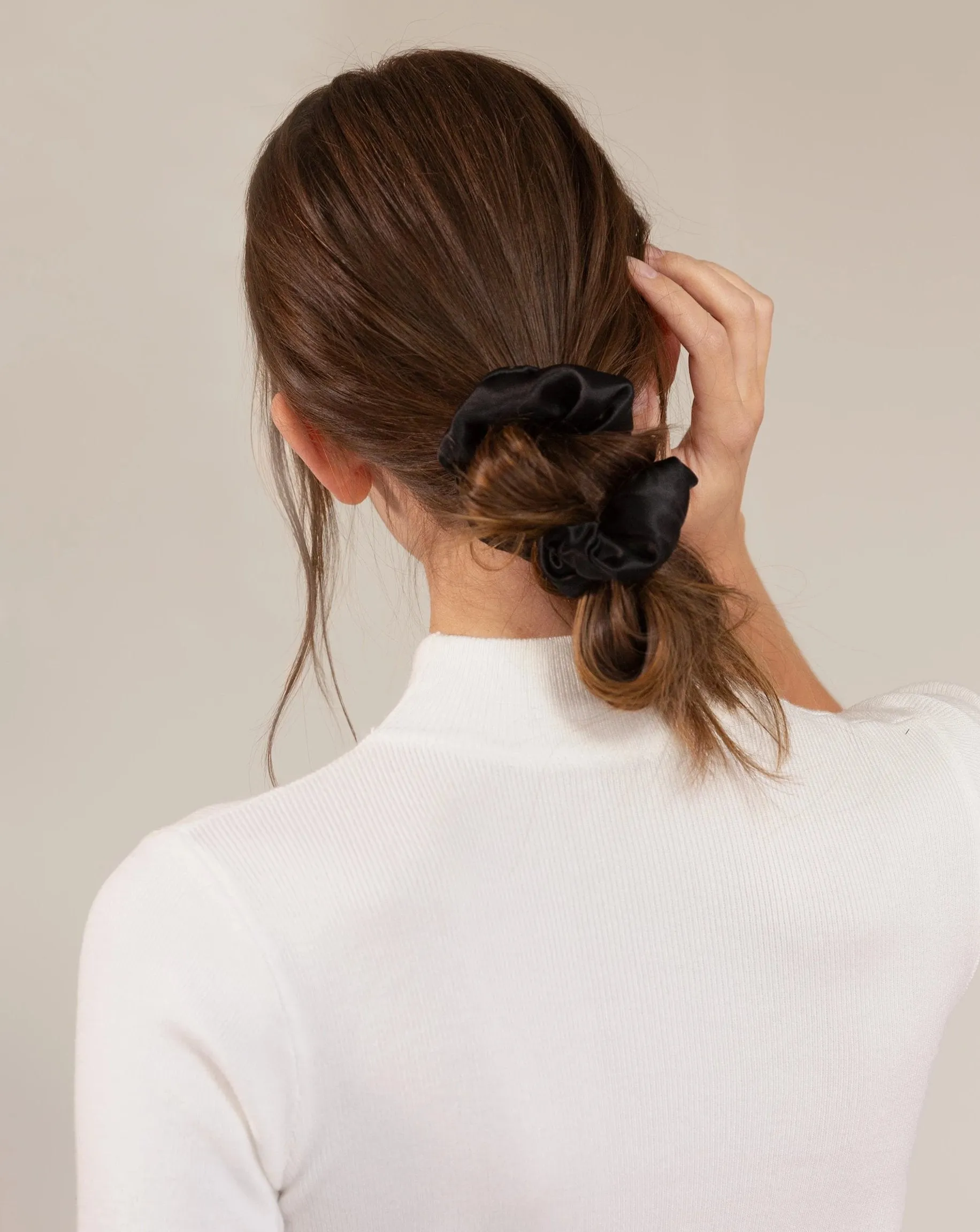 Recycled Silk Scrunchie Duo