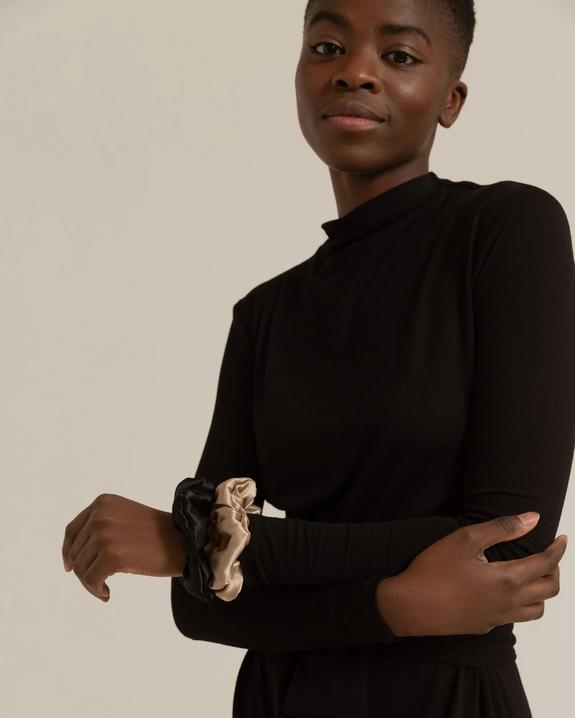 Recycled Silk Scrunchie Duo