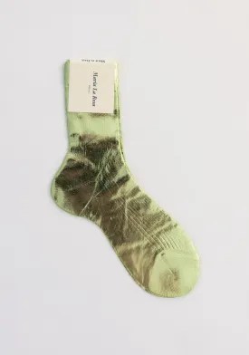 Ribbed Laminated Sock in Verdino
