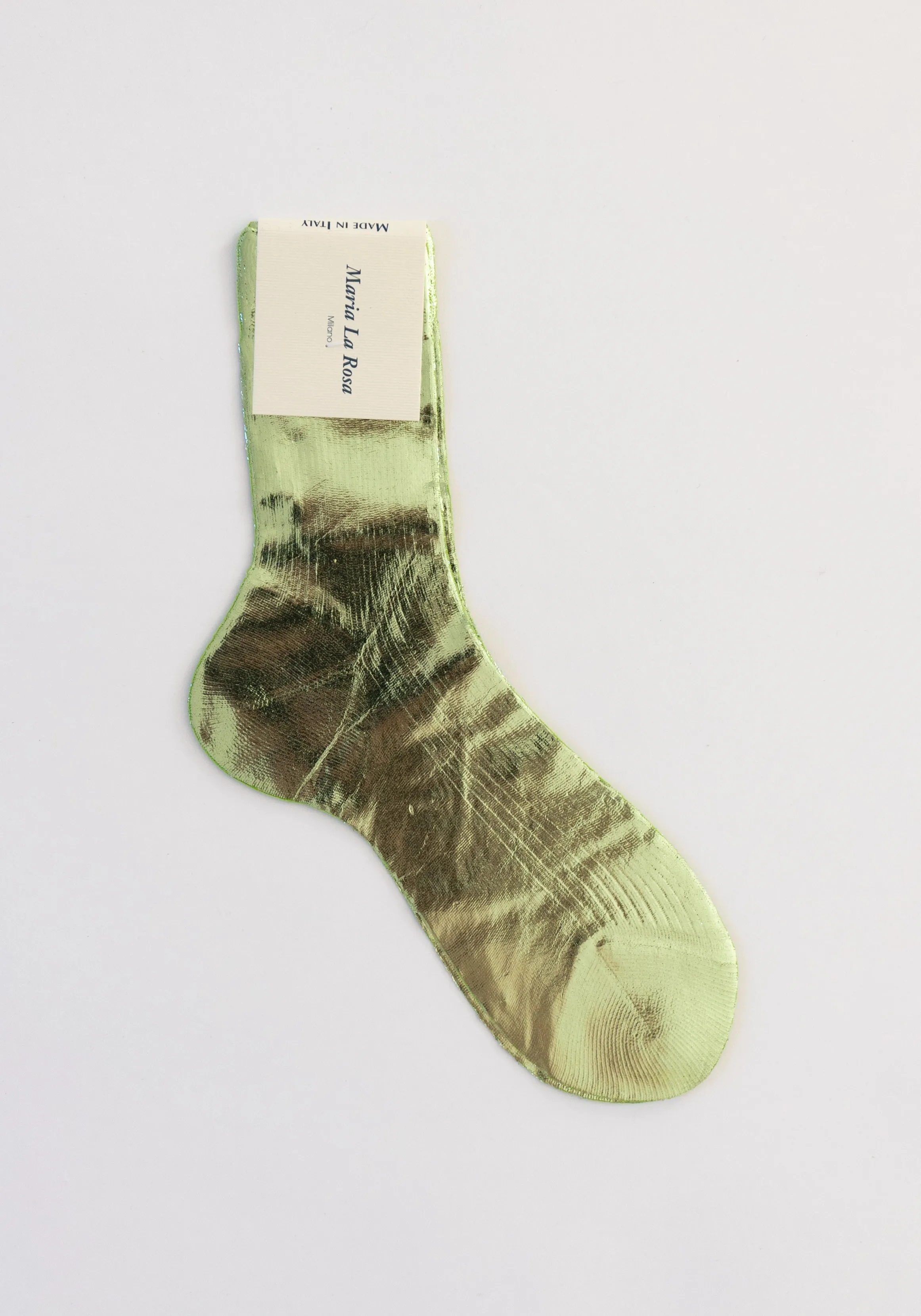 Ribbed Laminated Sock in Verdino