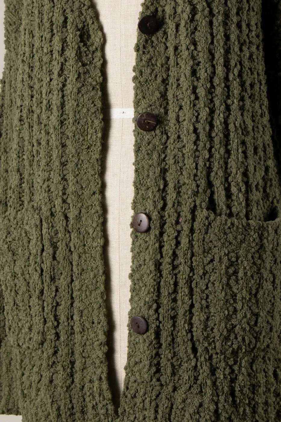 RIBBED POPCORN KNIT BUTTON DOWN CARDIGAN 1 PACK