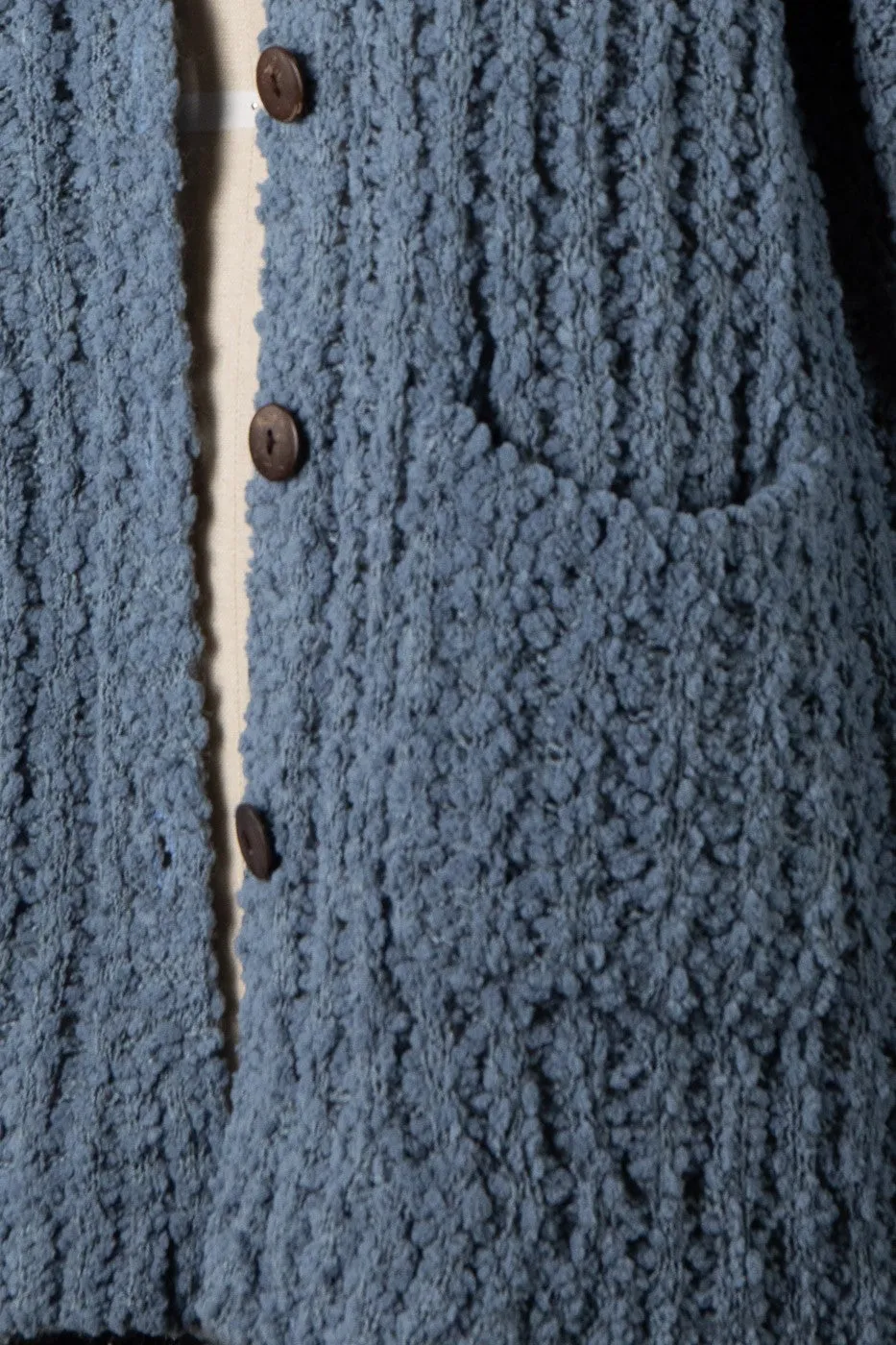 RIBBED POPCORN KNIT BUTTON DOWN CARDIGAN 1 PACK
