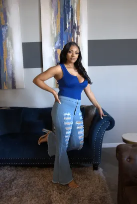 Ripped Light Denim