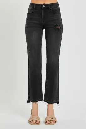 RISEN Mid Rise Black Boyfriend Denim