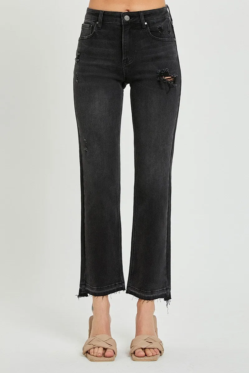 RISEN Mid Rise Black Boyfriend Denim
