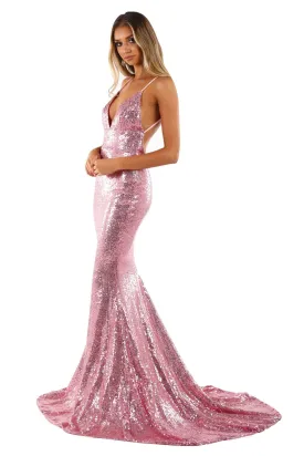 Roselle Gown - Pink Orchid  (S,L,XL - Clearance Sale)