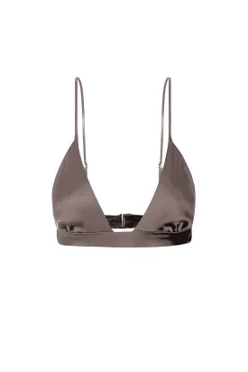 Silk Triangle Bra - Ash