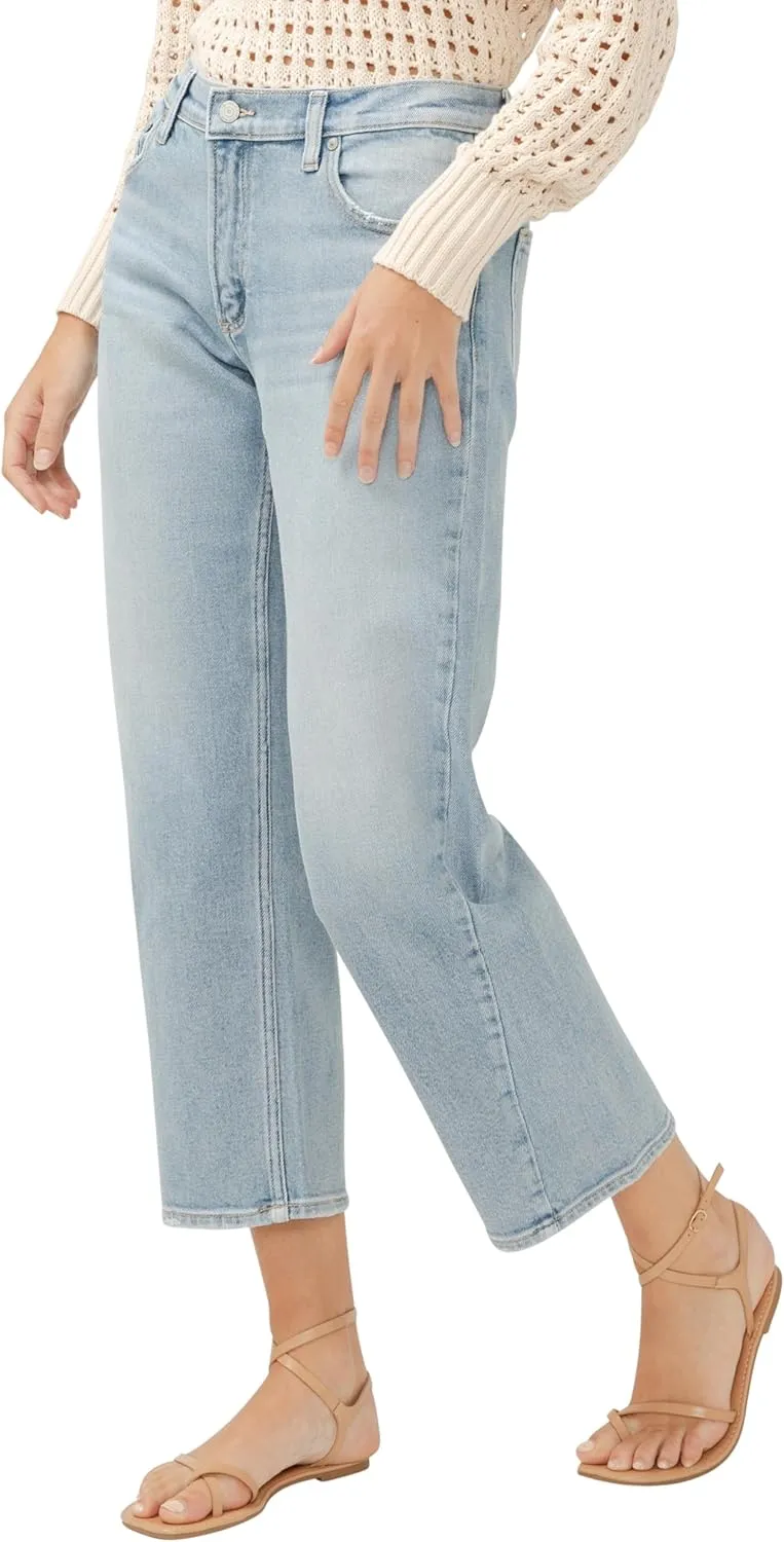 Silver Jeans Co. Women's Mid Rise Relaxed Straight Leg Jeans
