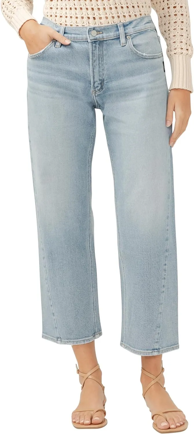 Silver Jeans Co. Women's Mid Rise Relaxed Straight Leg Jeans