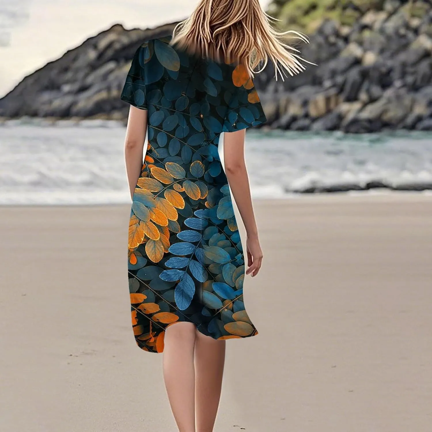Spring Dresses for Women 2025 Weddingcasualflowyelegant Dress Ruffle Short Sleeve Floral Dresses Midi Chiffon Dress
