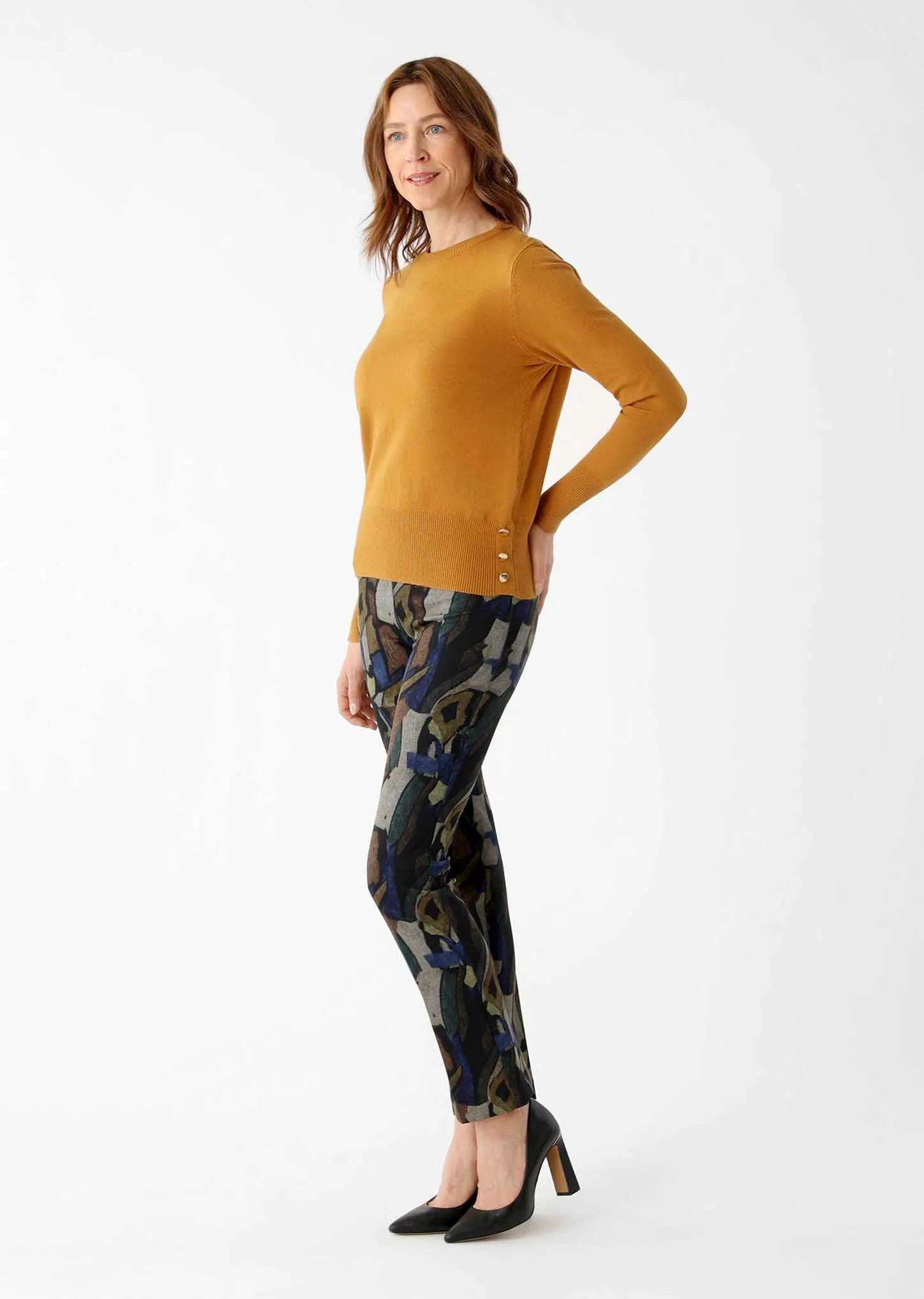 Stone Headge Print 29" Ankle Trouser