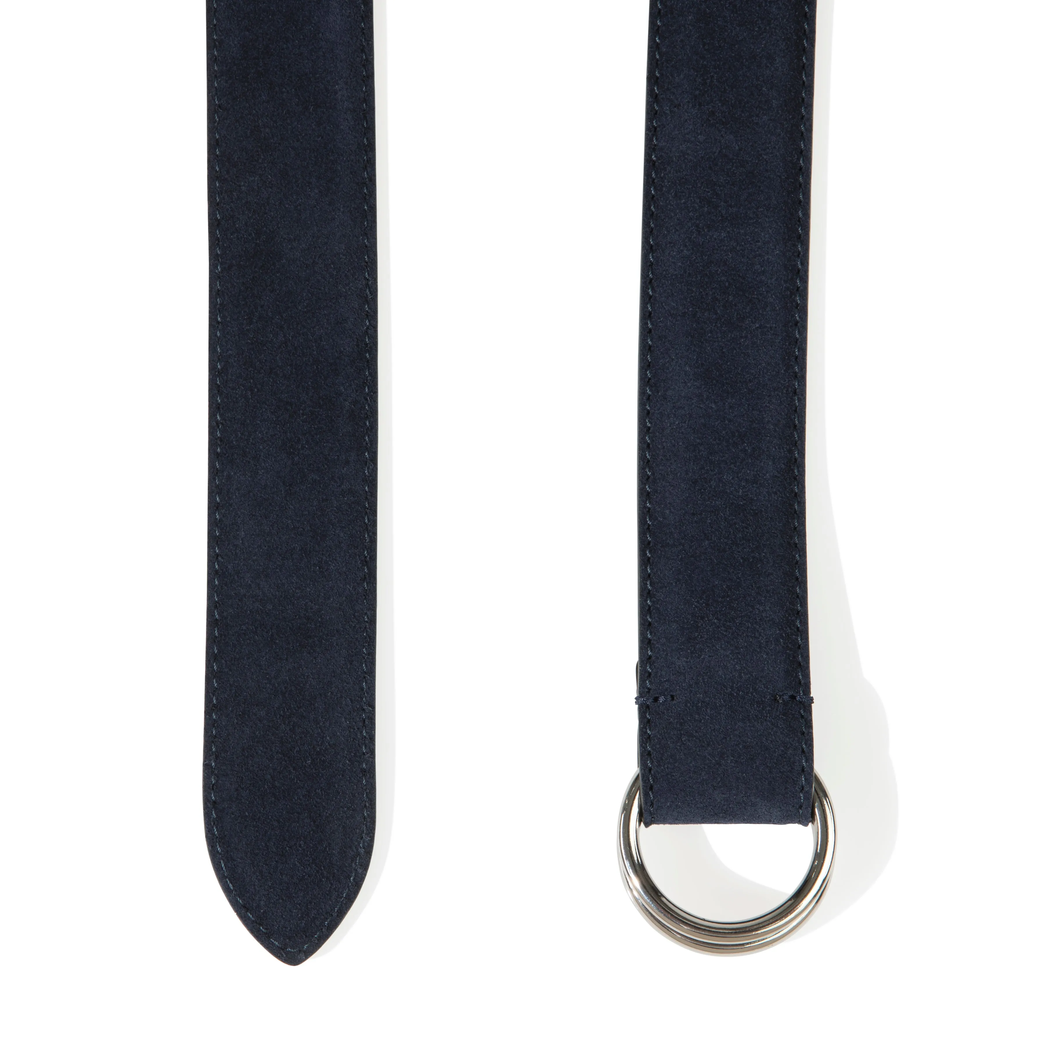 Suede Stitched O-Ring Belt