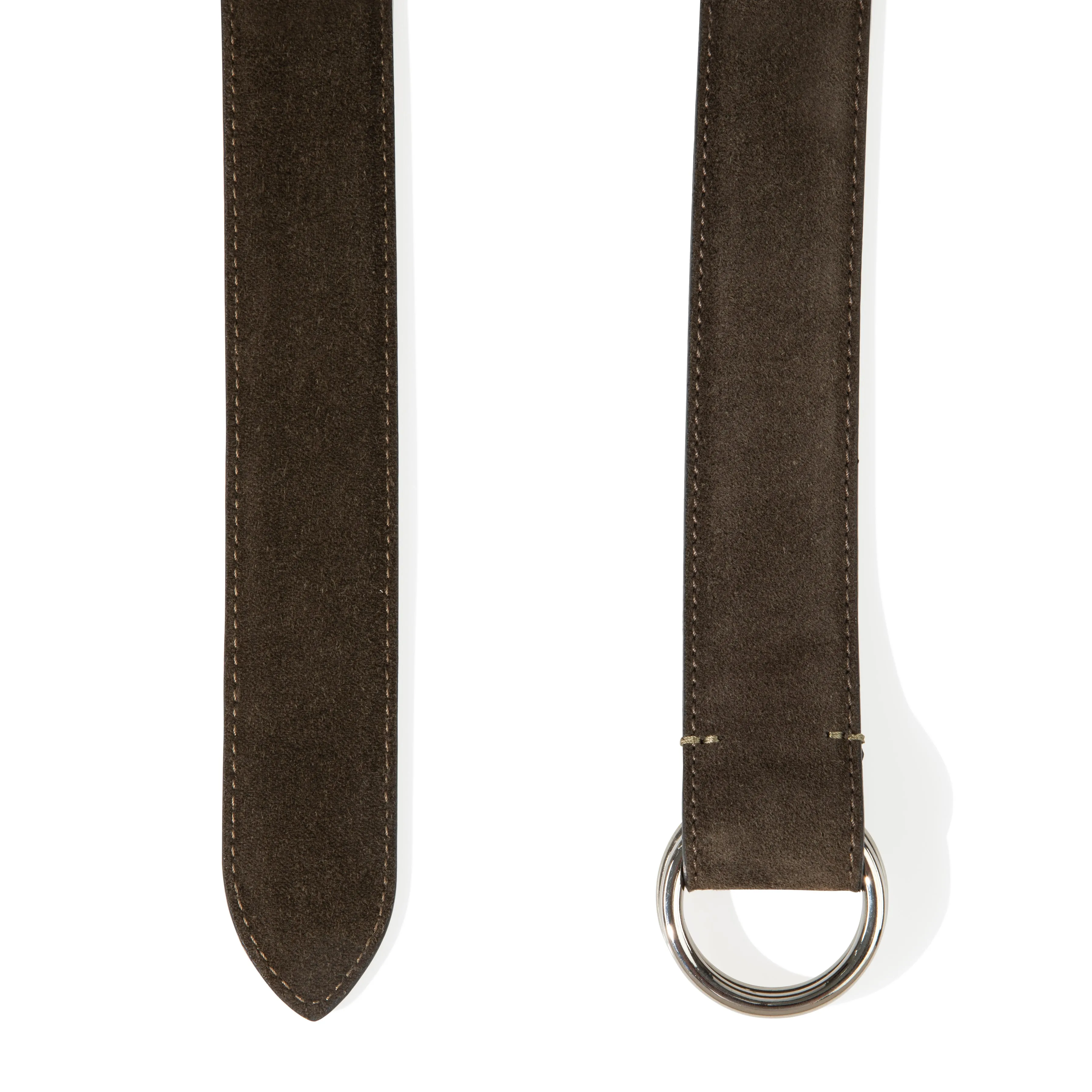 Suede Stitched O-Ring Belt