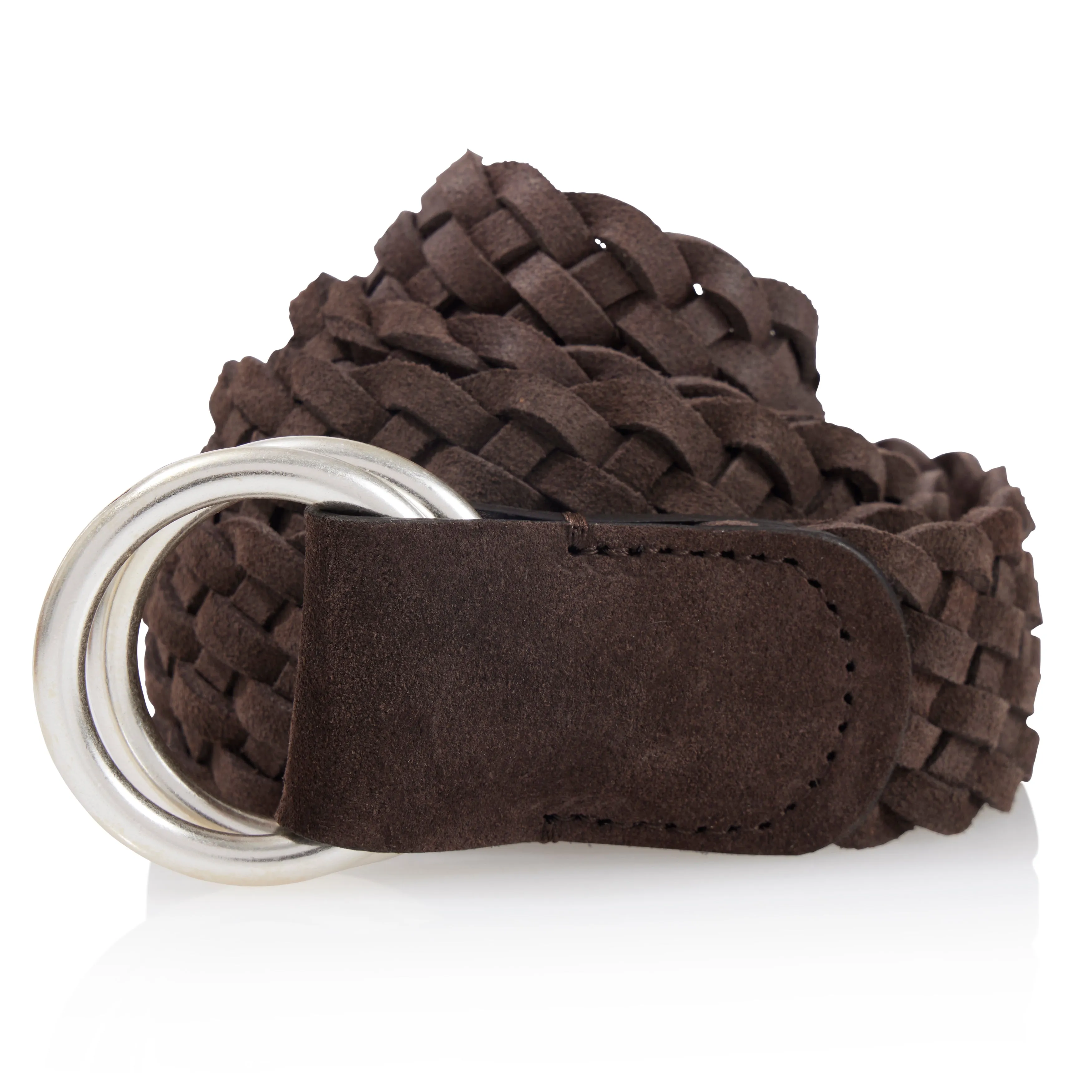 Suede Woven O-Ring Belt