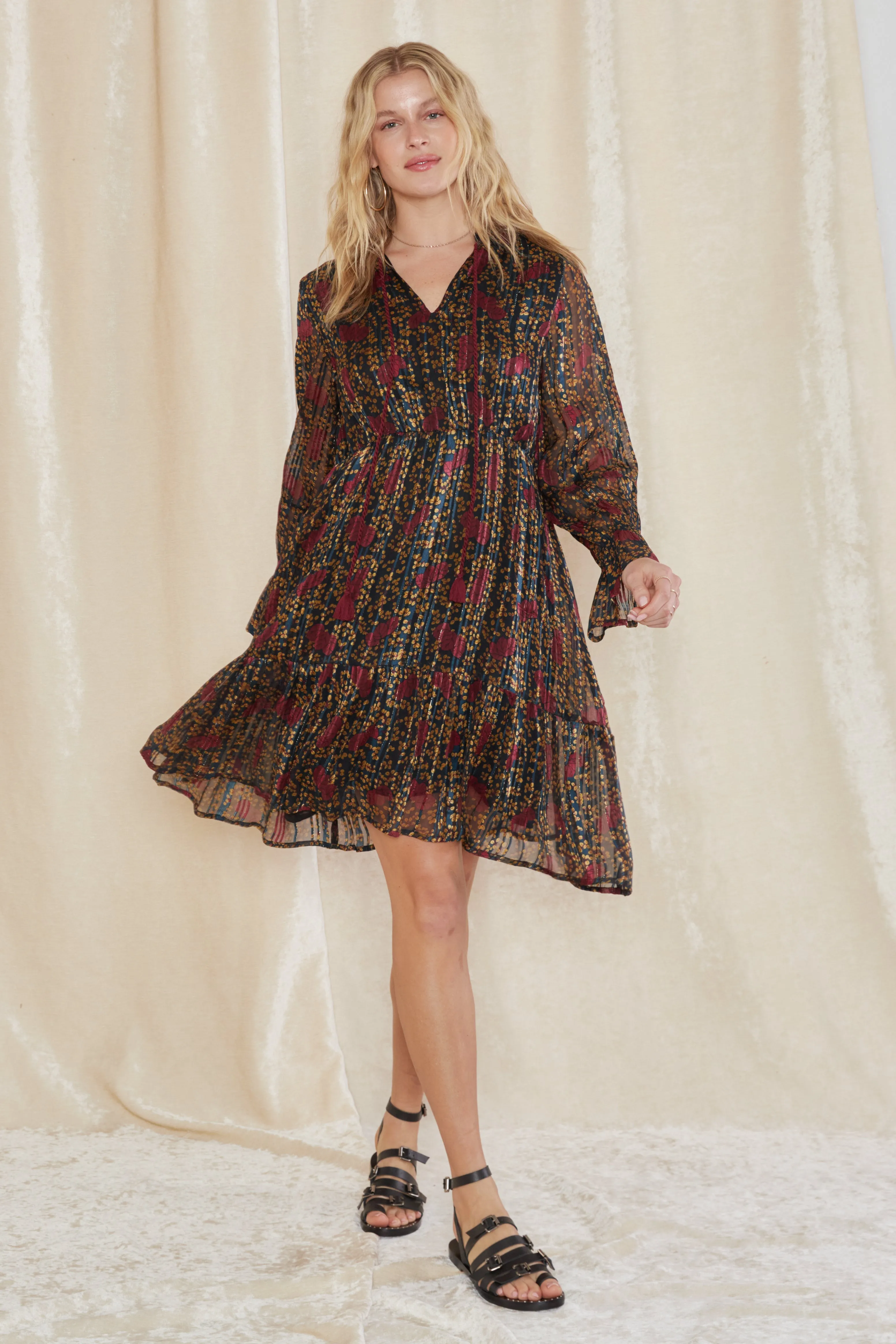 Uma L/S Midi Dress