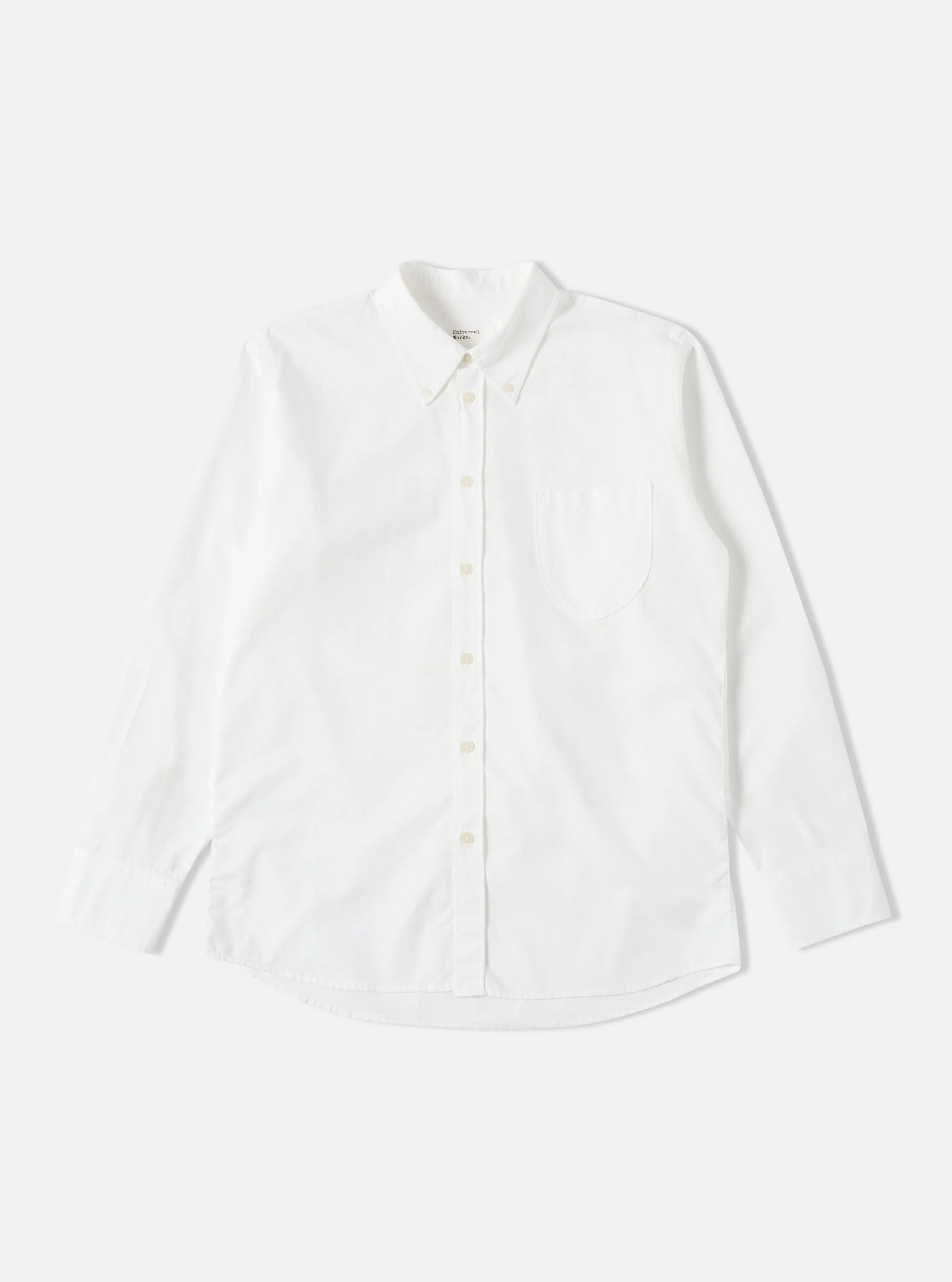 Universal Works Daybrook Shirt in White Organic Oxford