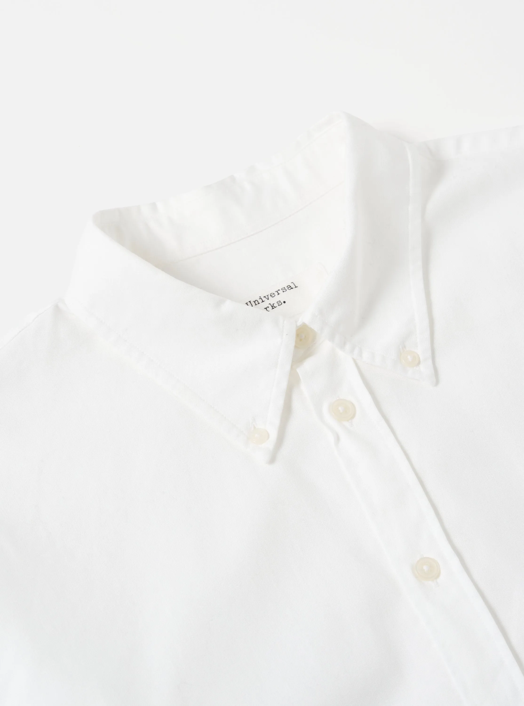 Universal Works Daybrook Shirt in White Organic Oxford