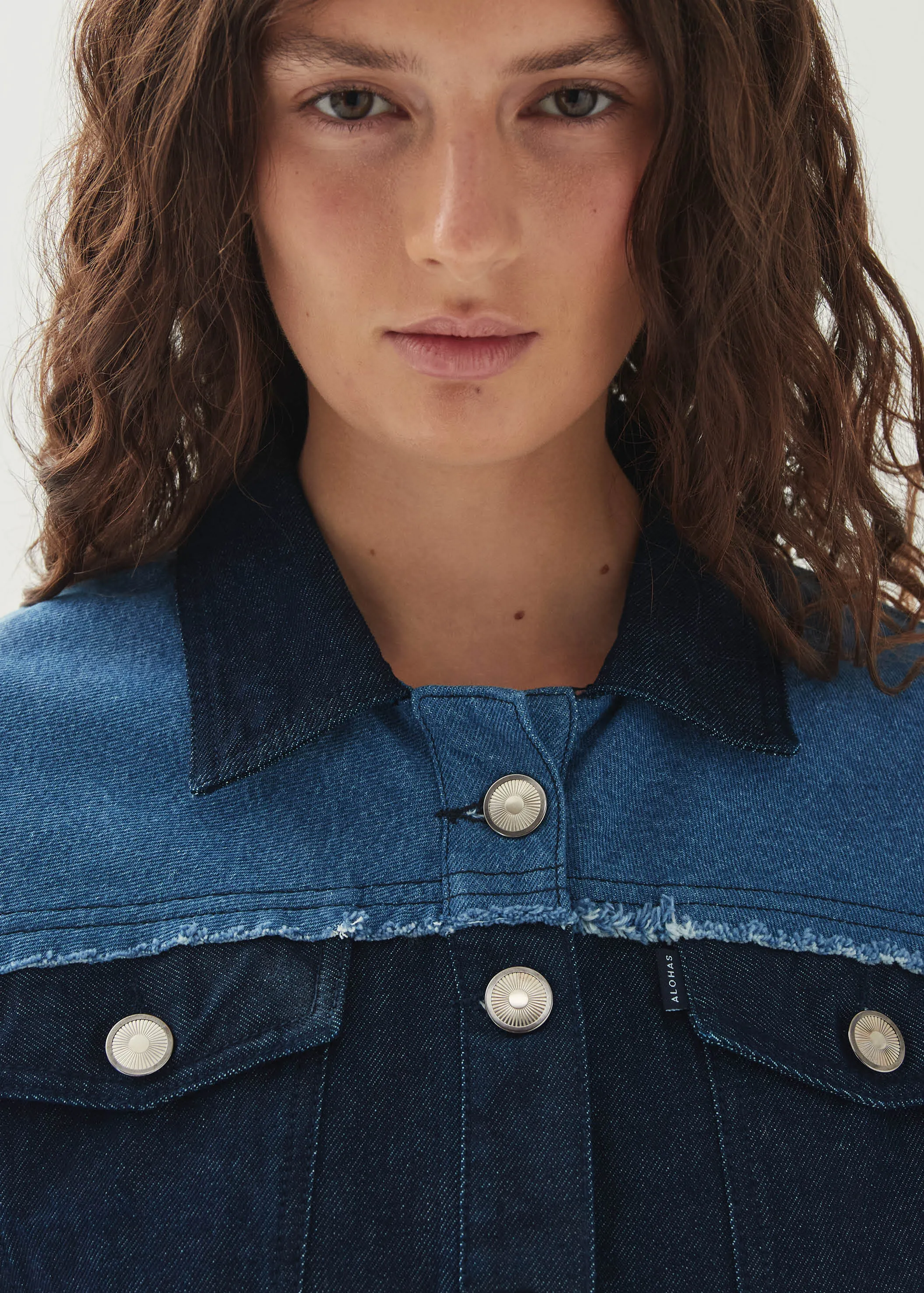 Veden Bicolor Indigo Denim Dress