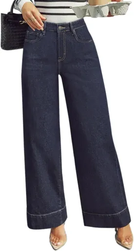 Wide Leg Jeans for Women - High Waisted Baggy Jeans Stretch Loose Denim Pants