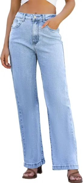 Womens Jeans Hig Waisted Straight Leg Loose Stretchy Lightweight Tummy Control Trendy Jeans for Women 2025
